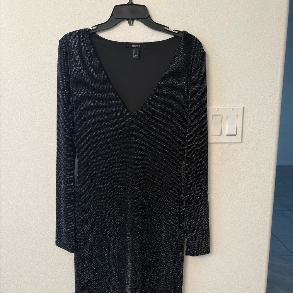 Forever 21 Blue Long Sleeve Bodycon Dress